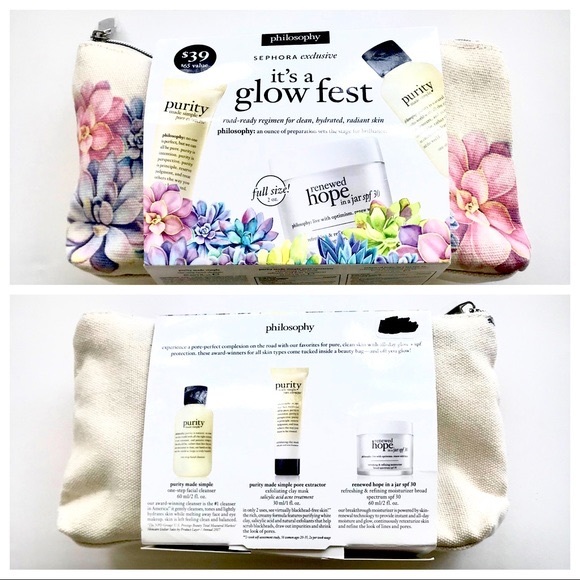 PHILOSOPHY RENEWED HOPE in a JAR Moisturizer SPF30 w/ Cleanser Mask & Floral Bag - Picture 2 of 7